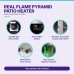REALGLOW Pyramid patio heater features: heat dial, push-button ignition, three finishes, wheel kit, hose and regulator