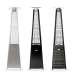 REALGLOW Real Flame Pyramid gas patio heater in stainless steel, gloss black and grey rattan